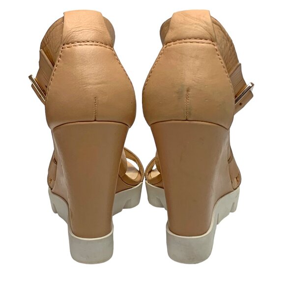 CHARLY AMAR Brew Leather Strappy Platform Wedge Sandals - Picture 7 of 11